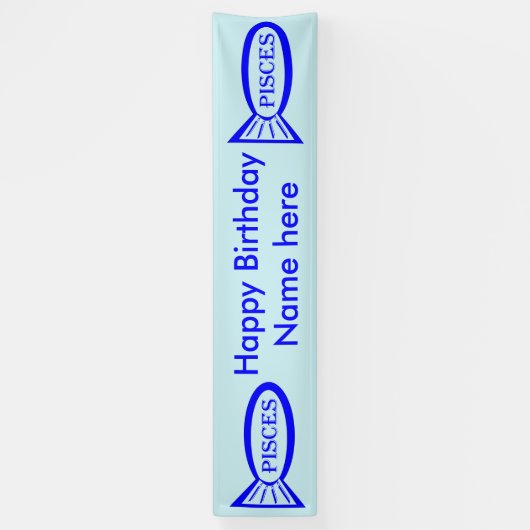 魚座の星印の旗 横断幕 (縦)