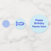 魚座の星印パーソナライズされた魚 コンフェッティ (裏面)