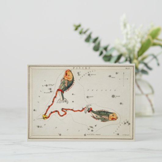 魚座の星印〔占星術の〕十二宮図誕生日注 シーズンカード (スタンド正面)