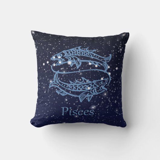 魚座の星座と星々 クッション (正面)