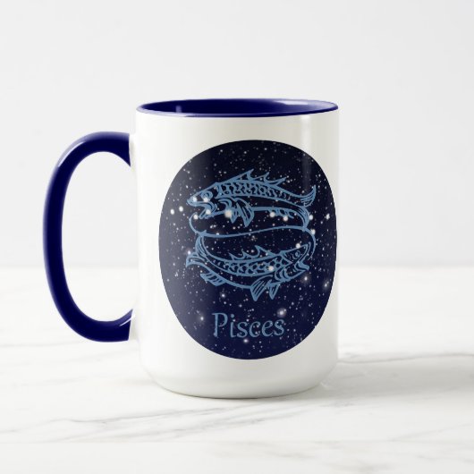 魚座の星座と星々 マグカップ (左)