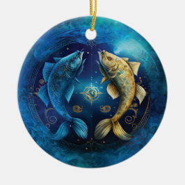 魚座の星座の水彩デザイン セラミックオーナメント