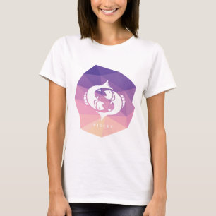魚座の星座記号 幾何学的なデザイン Tシャツ