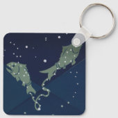 魚座の星座 ヴィンテージ 占星術 キーホルダー (裏面)