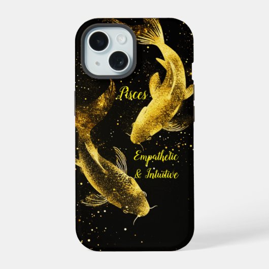 魚座の星座 iPhone 15ケース (裏面)