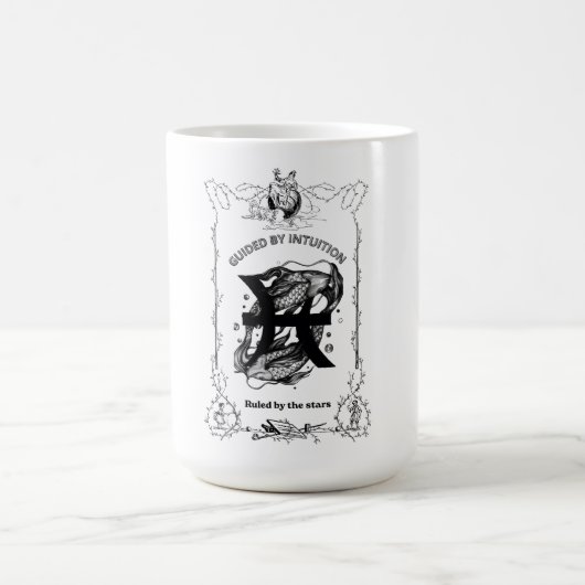 魚座の直感的天体デザイン コーヒーマグカップ (中央)