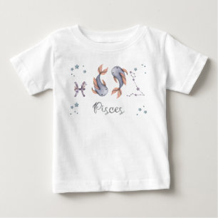 魚座の赤ちゃんのボディスーツとTシャツ ベビーTシャツ