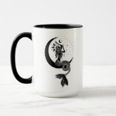魚座の踊る少女 15oz ブラックリム マグカップ (左)