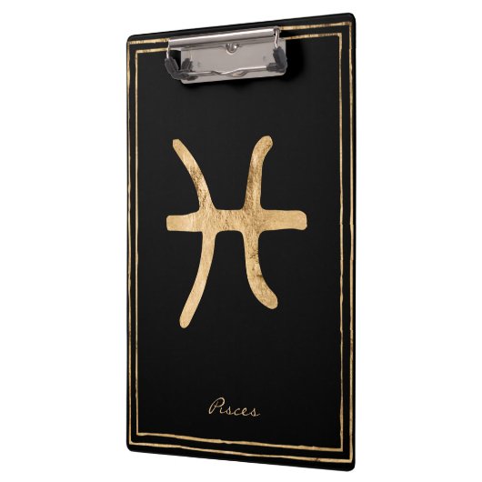 魚座は金ゴールドを様式化した星占いの記号 クリップボード (左)