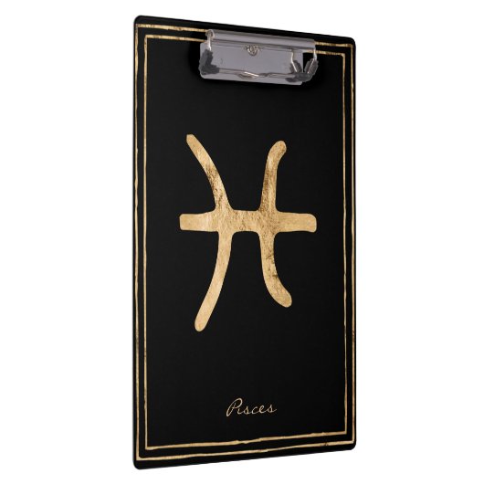 魚座は金ゴールドを様式化した星占いの記号 クリップボード (右)