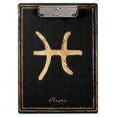 魚座は金ゴールドを様式化した星占いの記号 クリップボード (正面)