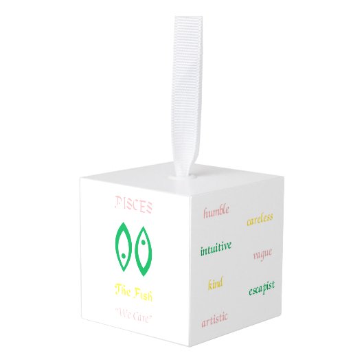 魚座オーナメント キューブオーナメント (正面アングル)