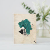 魚座ガール〔占星術の〕十二宮図サイン ポストカード (スタンド正面)