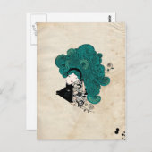 魚座ガール〔占星術の〕十二宮図サイン ポストカード (正面/裏面)