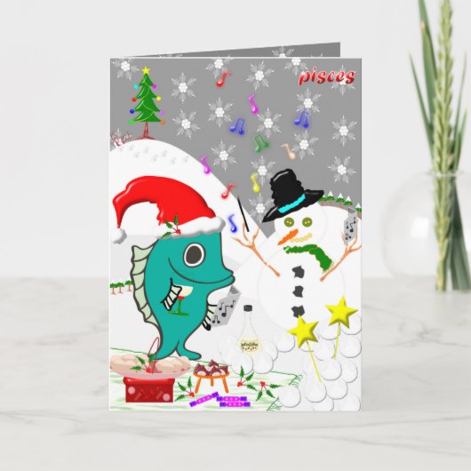 魚座クリスマスカード。 シーズンカード (正面)