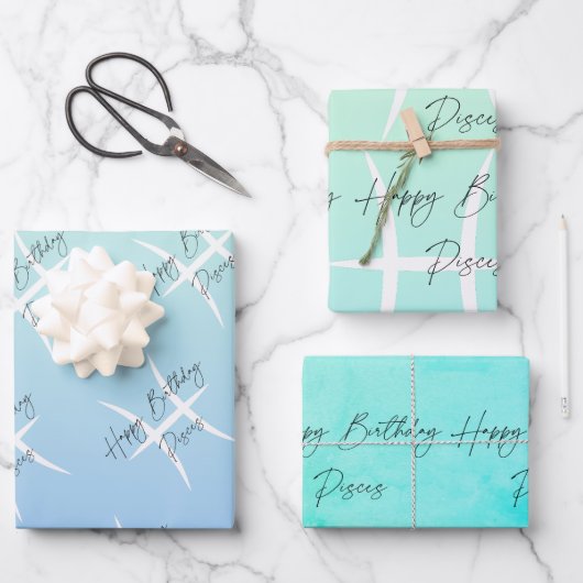 魚座コロストロギー誕生日 ラッピングペーパーシート (正面)