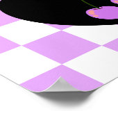 魚座ゴシックエステティック市松模様にさくらんぼアート ポスター (角)