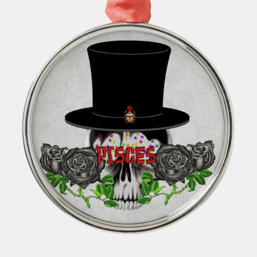 魚座スカル メタルオーナメント (正面)