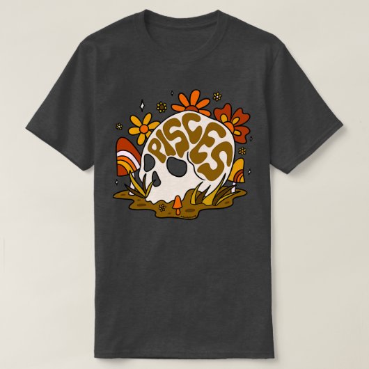 魚座スカル Tシャツ (デザイン正面)