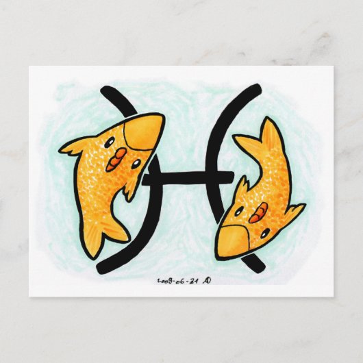 魚座チキンハガキ ポストカード (正面)