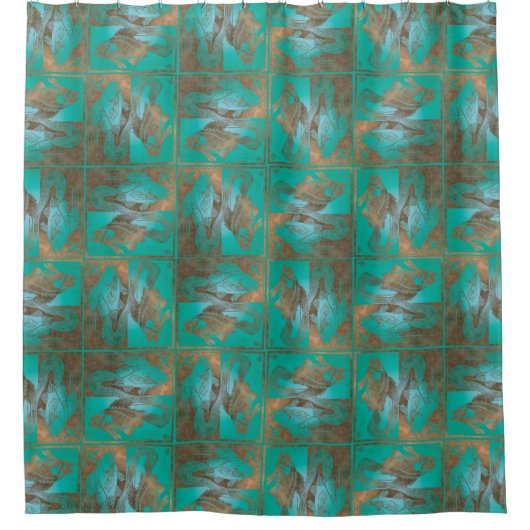 魚座パターンシャワーカーテン シャワーカーテン (正面)