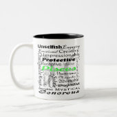 魚座パーソナライズされた〔占星術の〕十二宮図形質コラージュ ツートーンマグカップ (左)