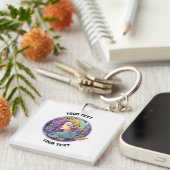 魚座パーソナライズされた〔占星術の〕十二宮図標識 キーホルダー (正面右)