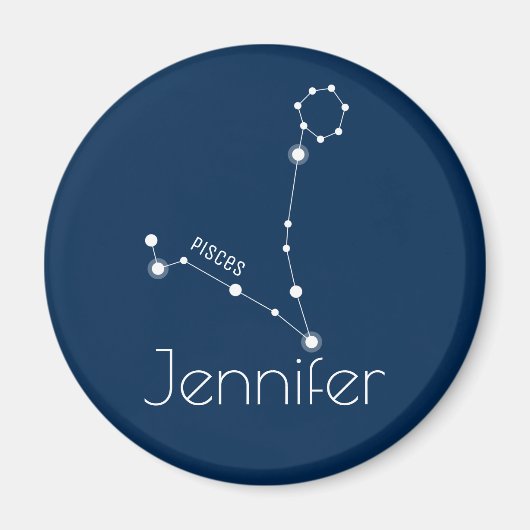 魚座パーソナライズされた〔占星術の〕十二宮図 マグネット (正面)