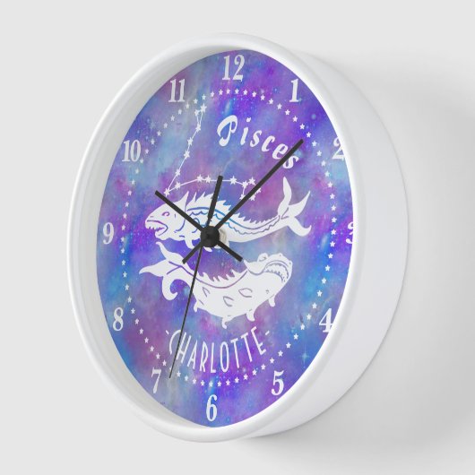 魚座フィッシュコンステレーションスター名誕生日ギフト 壁時計 (傾斜)