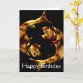 魚座フィッシュマーチハッピーバースデーグリーティングカード カード (黄色い花)