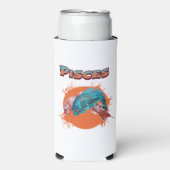 魚座フィッシュ〔占星術の〕十二宮図占星術水星占い標識 スリム缶クーラー (Seltzer正面)