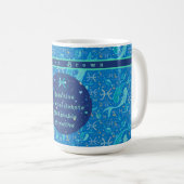 魚座ブルースパーソナライズされた〔占星術の〕十二宮図特性 コーヒーマグカップ (正面右)