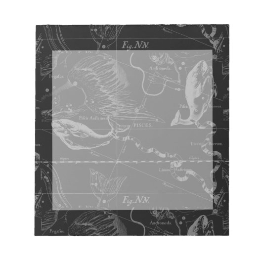 魚座ヘベリアス1690オンブラック ノートパッド (正面)