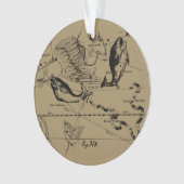 魚座ヘベリアス1690版木、銅版、版画 オーナメント (正面)