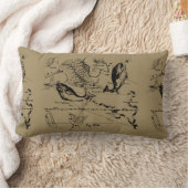 魚座ヘベリアス1690版木、銅版、版画 ランバークッション (ブランケット)