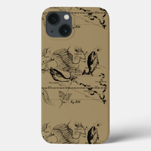 魚座ヘベリアス1690版木、銅版、版画 Case-Mate iPhoneケース (裏面)