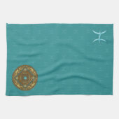 魚座マンダラハンドタオル キッチンタオル (横)