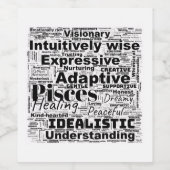 魚座ワードクラウド〔占星術の〕十二宮図インスピレーションワインラベル ワインラベル (シングルラベル)