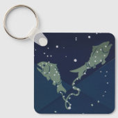 魚座ヴィンテージ〔占星術の〕十二宮図占星術 キーホルダー (正面)
