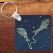魚座ヴィンテージ〔占星術の〕十二宮図占星術 キーホルダー (正面)