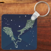 魚座ヴィンテージ〔占星術の〕十二宮図占星術 キーホルダー (裏面)