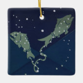 魚座ヴィンテージ〔占星術の〕十二宮図占星術 セラミックオーナメント (正面)
