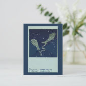 魚座ヴィンテージ〔占星術の〕十二宮図占星術 ポストカード (スタンド正面)