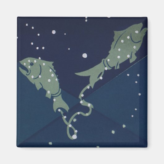 魚座ヴィンテージ〔占星術の〕十二宮図占星術 マグネット (正面)
