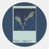 魚座ヴィンテージ〔占星術の〕十二宮図占星術 ラウンドシール (正面)