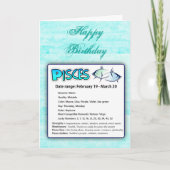 魚座占星術の占星術〔占星術の〕十二宮図誕生日カード カード (正面)