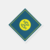 魚座占星術イエローブルーミニマモダンリスト スタンダードカクテルナプキン (角)