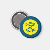 魚座占星術イエローブルーミニマモダンリスト マグネット (正面/裏面)