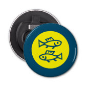 魚座占星術イエローブルーミニマモダンリスト 栓抜き (正面)