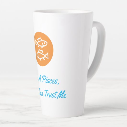 魚座占星術〔占星術の〕十二宮図サインミニマモダンリスト カフェラテマグ (右アングル)